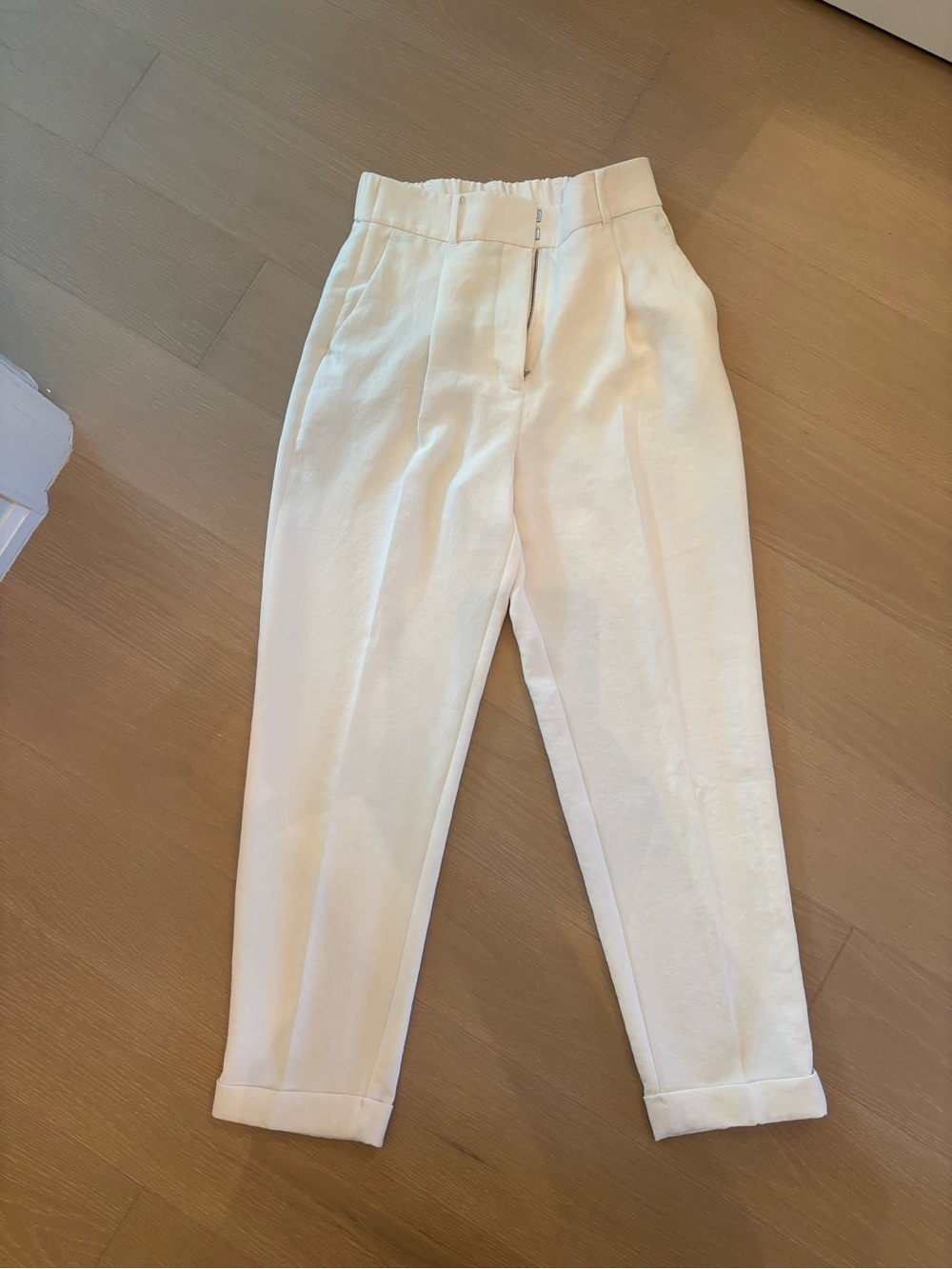 Wilfred Cream High-Waist Pleated Ankle Trousers